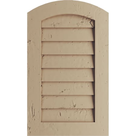 Timberthane Knotty Pine Arch Top Faux Wood Non-Functional Gable Vent, Primed Tan, 28W X 18H